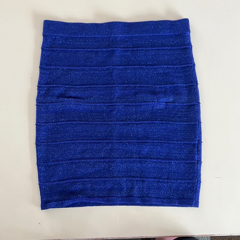 Shiny blue skirt
